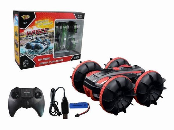 Перевертыши, вездеходы Р/У (Рыжий Кот) Машинка на р/у "Кросс Амфибия-2"(14,8см) (акк.3.7,бат.2шт.АА не в компл.) (Арт. M1236-2)