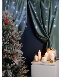 Гирлянда Бахрома со звездами 4х0,6м, прозр. нить, 120 белые лампы, 8 реж. Для исп. в доме НУ-3639