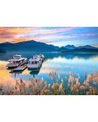 Алм. мозаика 30*40 (класс) полное зап. без подр. (30 цв.)Мини яхты на реке в сумерках(Арт. CF30053)