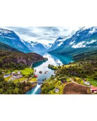 Алмаз. моз. квадратная 30х40 (класс.)  (23 цв.) Норвежские красоты природы. ( Арт. F4-032)