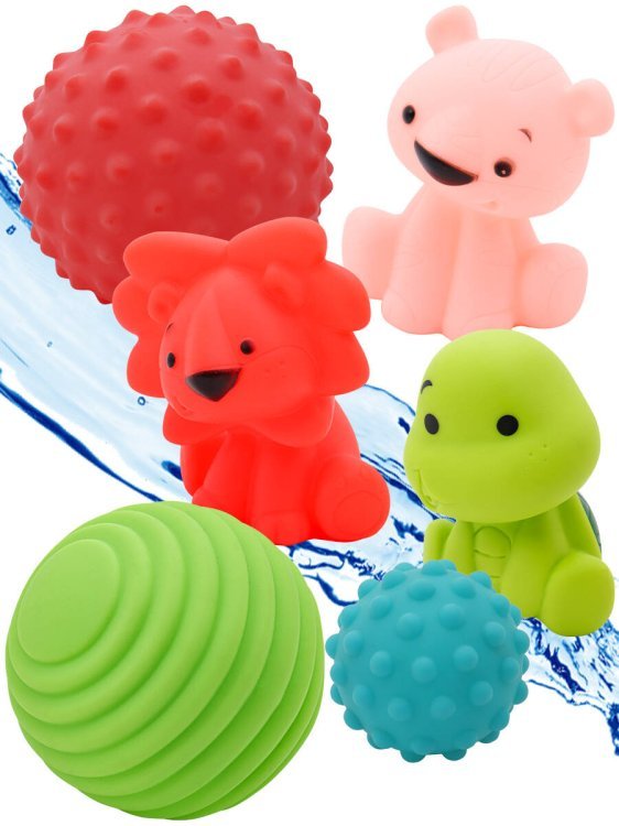 Игровой набор (Рыжий кот) Набор игрушек для купания -2 (6шт.,в сетке) (Арт. И-7883)