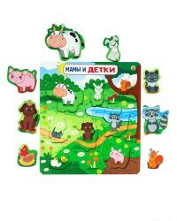 Игры малышам. Рамка-вкладыш "Мамы и детки" (Арт. И-5655)