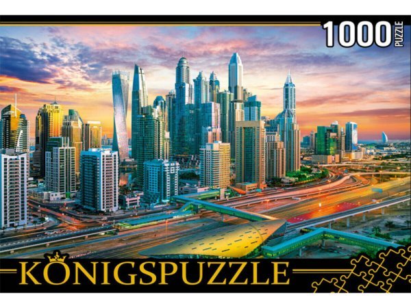 ГОРОДА (Рыжий Кот) 26. Konigspuzzle. ПАЗЛЫ 1000 элементов. ШТK1000-6800 ФУТУРИСТИЧЕСКИЙ ДУБАЙ