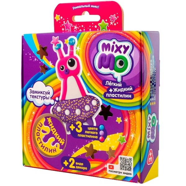 Легкий пластилин ТМ (Волшебный мир) Легкий пластилин ТМ "Лепи легко", набор "MixyMo НЛО"