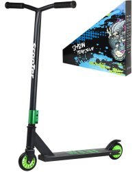 Самокат трюковый (65x11x84),кол.10см,макс.вес 100кг.,зеленый,в коробке) ( Арт. СМК-0989)