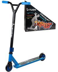 Самокат трюковый (65x11x84),кол.10см,макс.вес 100кг.,синий,в коробке) ( Арт. СМК-0991)