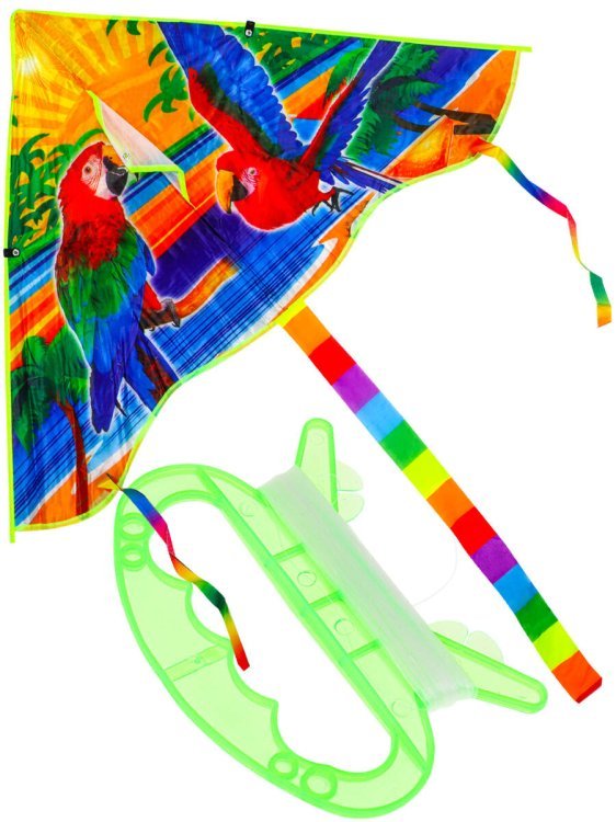 07. ВОЗДУШНЫЕ ЗМЕИ (Рыжий Кот) Воздушный змей "Попугаи" размер 100*50см, пакет ( Арт. ИК-1162)