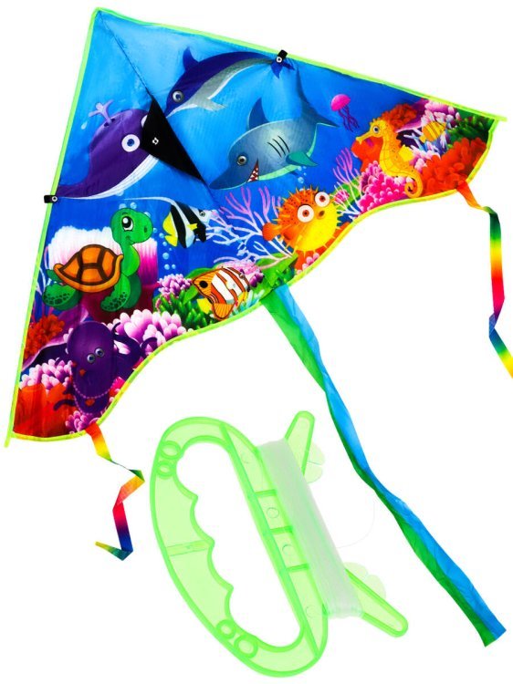 07. ВОЗДУШНЫЕ ЗМЕИ (Рыжий Кот) Воздушный змей "Подводный мир" размер 90*50см, пакет ( Арт. ИК-1164)