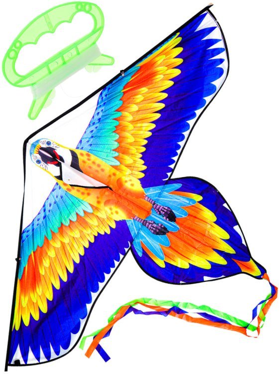 07. ВОЗДУШНЫЕ ЗМЕИ (Рыжий Кот) Воздушный змей "Попугай" размер 140*100см, пакет ( Арт. ИК-1182)