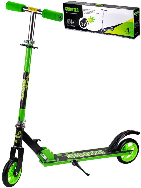 Самокат 2-х колесный (кол.14,5см,регулир. руль, макс.вес 100кг.,зелёный) ( Арт. СМК-0997)