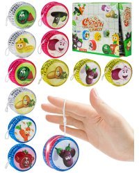 Йо-йо(5.5см)"Весёлые фрукты-овощи"(свет,бат.2шт.AG3в компл.,12шт.в ш/у,цв-микс)(Арт.И-2143)кратно 12