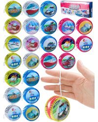 Йо-йо(5.5см) "Транспорт"(свет,бат.2 шт.AG3 в компл.,24шт. в ш/у,цвет-микс)( Арт. И-2138) кратно 24