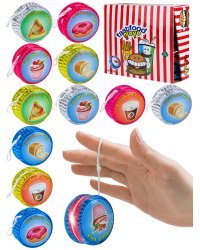 Йо-йо(5.5см) "Фастфуд"(свет,бат.2 шт.AG3 в компл.,12шт. в ш/у,цвет-микс) ( Арт. И-2140) кратно 12