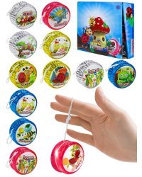 Йо-йо(5.5см)"Весёлые насекомые"(свет,бат.2 шт.AG3 в комп.,12шт.в ш/у,цвет-микс)(Арт.И-2141)кратно 12