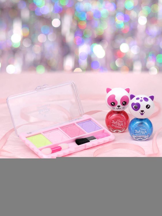 Набор детской косметики "Кошечка" (тени, лак для ногтей, апплик, кисть, цвет микс)  ( Арт. КС-5225)