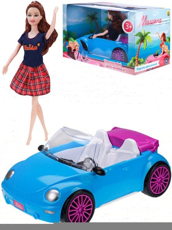 Машинка "КАБРИОЛЕТ-2 С КУКЛОЙ" (кукла микс, машинка-микс, 30х15,5х13см) (в кор)( Арт. ИК-3304)