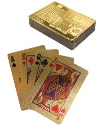 Карты игральные пластиковые золотые 100 ЕВРО (54 шт.) ИН-4385