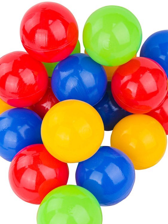 ШАРИКИ ПЛАСТИКОВЫЕ 18 шт. ЦВЕТНЫЕ, Ø70 мм (в сетке) ( Арт. И-8991)