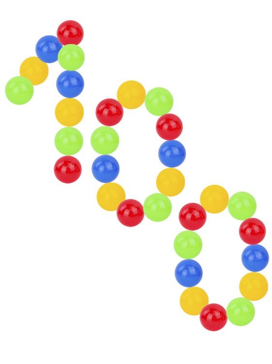 Шарики ф 70 мм (Рыжий Кот) ШАРИКИ ПЛАСТИКОВЫЕ 100 шт. ЦВЕТНЫЕ, Ø70 мм (в пакете) ( Арт. И-8995)