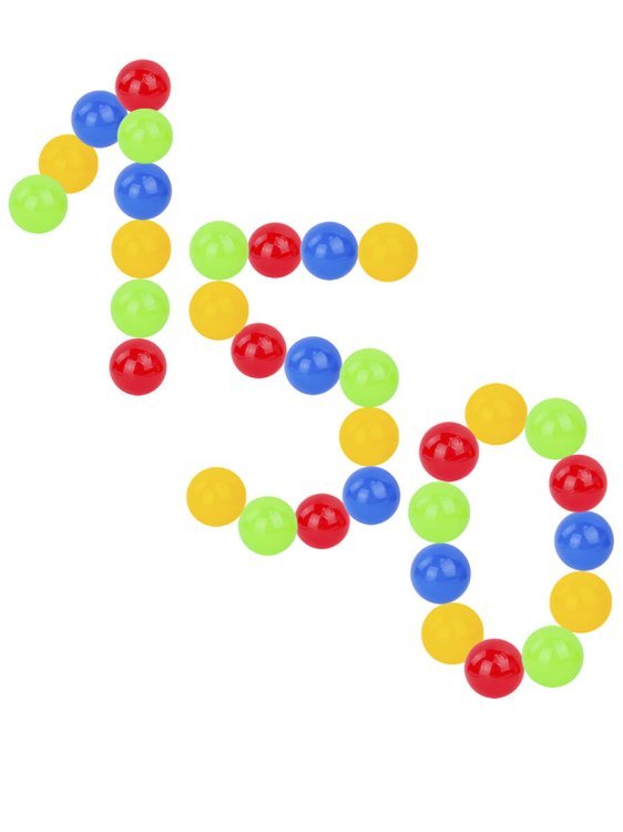 Шарики ф 70 мм (Рыжий Кот) ШАРИКИ ПЛАСТИКОВЫЕ 150 шт. ЦВЕТНЫЕ, Ø70 мм (в пакете) ( Арт. И-8996)