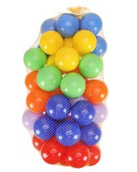 ШАРИКИ ПЛАСТИКОВЫЕ 100 шт. ЦВЕТНЫЕ, Ø70 мм  "Радужный"(в пакете) ( Арт. И-8999)