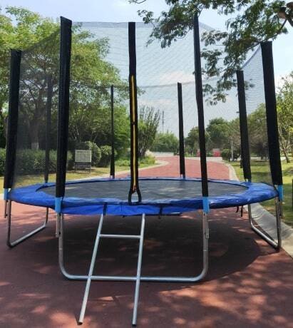 Батут (244 см) с сеткой (220 см) синий макс.вес 100 кг (с лестницей). ( Арт. БСП-8242)