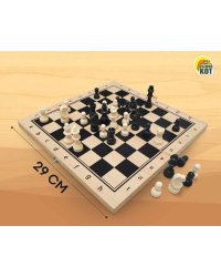 Шахматы деревянные (29х14.5х3 см), фигуры пластик, в коробке ( Арт. ИН-6945)