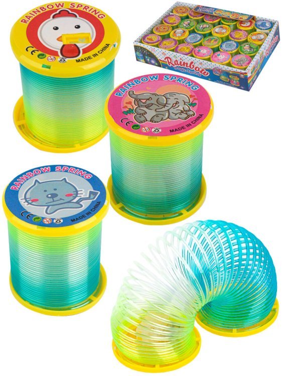 10. ПРУЖИНКИ-РАДУГИ (Рыжий Кот) Пружинка-радуга "Животные"(5см)(24 шт. в ш/у) ( Арт. И-6086) кратно 24