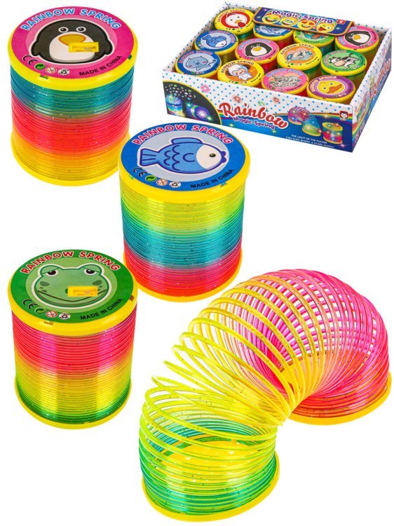 10. ПРУЖИНКИ-РАДУГИ (Рыжий Кот) Пружинка-радуга "Животные"(5,5см)(12 шт. в ш/у) ( Арт. И-6089) кратно 12