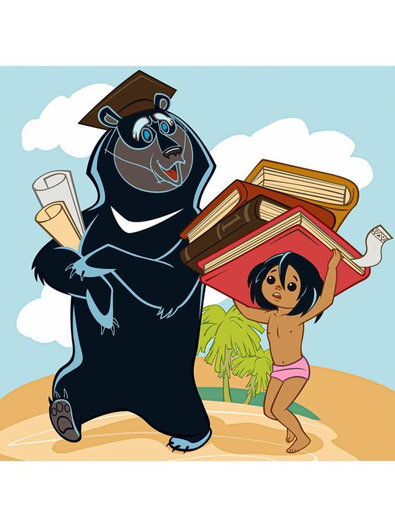 АЛМАЗНАЯ МОЗАИКА (Союзмультфильм) (Рыжий Кот) Алмаз.моз., 20х20, "Маугли" (Лицензия/ Союзмультфильм) без подр.,на карт. (Арт. НД-1595)