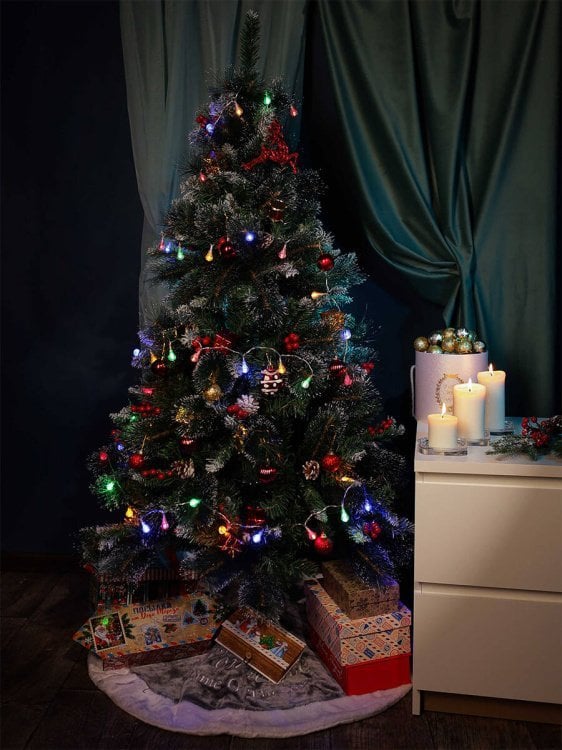 Гирлянда с нас.Шарики рельефные,прозр.нить,4м, LED-40,1реж,разноцвет. Для исп.в доме и на ул.НУ-3664