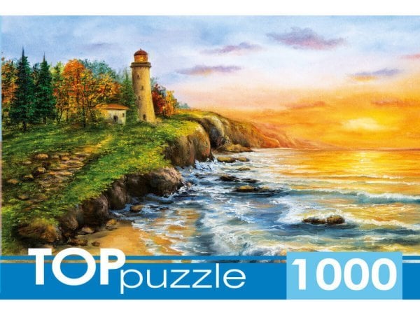 TOPpuzzle. ПАЗЛЫ 1000 элементов. ШТТП1000-9858 Маяк на морском берегу