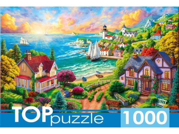 TOPpuzzle. ПАЗЛЫ 1000 элементов. ФТП1000-9849 Деревня у моря
