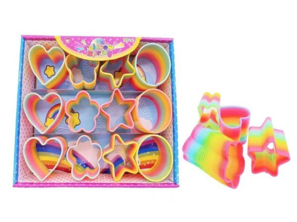 Пружинка-радуга "Цветная" (7,5х6,5 см) (в шоубоксе) ( Арт. И-9650) кратно 12