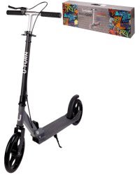 Самокат двухколесный (колеса PU 20 см,85*11*76-99 см,макс. вес 100кг,черный) ( Арт. СМК-9943)