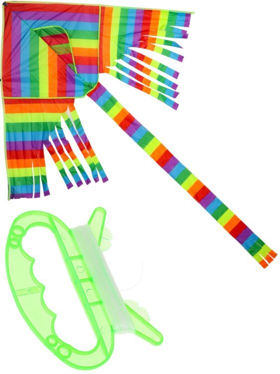 07. ВОЗДУШНЫЕ ЗМЕИ (Рыжий Кот) Серия Веселые забавы: Воздушный змей "Радуга" (змей 155см, хвост 120 см, в пакете) (Арт. ИК-0475)