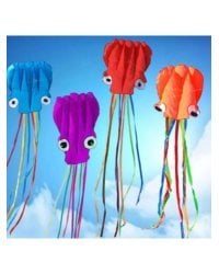 Серия Веселые забавы: Воздушный змей "Осьминог"(змей 78см, хвост 200см,цвет микс,пакет)(Арт.ИК-0474)