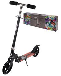 Самокат двухколесный (колеса PU 18 см, 80*10*75-102 см, макс. вес 60 кг, черный) ( Арт. СМК-9932)