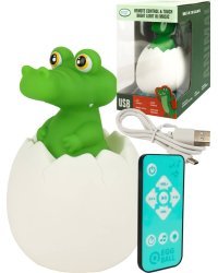 Светильник "Крокодильчик"  (звук,свет,пульт,пластик,USB в к-те,в кор.)(12x12x17,5 cм) (Арт. ИК-8486)