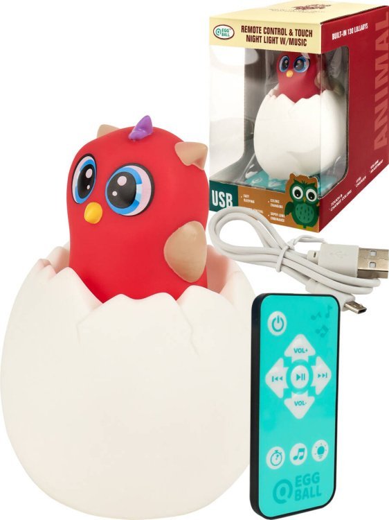 5. СВЕТИЛЬНИК-НОЧНИК (Рыжий Кот) Светильник "Совенок" (звук,свет,пульт,пластик, USB в к-те,в кор.)(12x12x17,5 cм) ( Арт. ИК-8485)