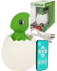 Светильник"Динозаврик"зелен.(звук,свет,пульт,пластик,USB в к-те,в кор.)(12x12x17,5cм) (Арт. ИК-8483)
