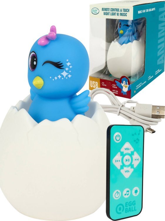 5. СВЕТИЛЬНИК-НОЧНИК (Рыжий Кот) Светильник "Птичка" (звук,свет,пульт,пластик, USB в к-те,в кор.)(12x12x17,5 cм) ( Арт. ИК-8484)