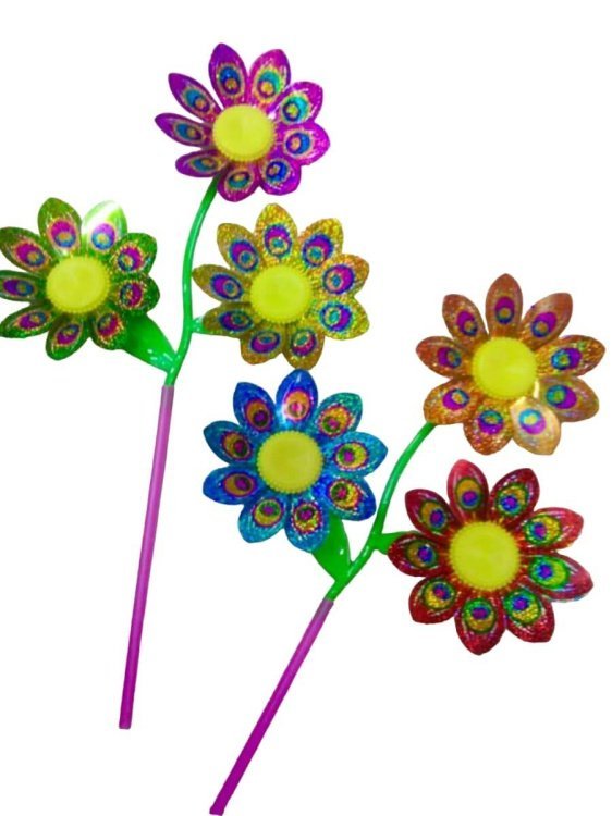 Ветерок "Цветок с тремя стебельками" (35х62 см)(цвет микс,в пакете) ( Арт. ВТ-0688)