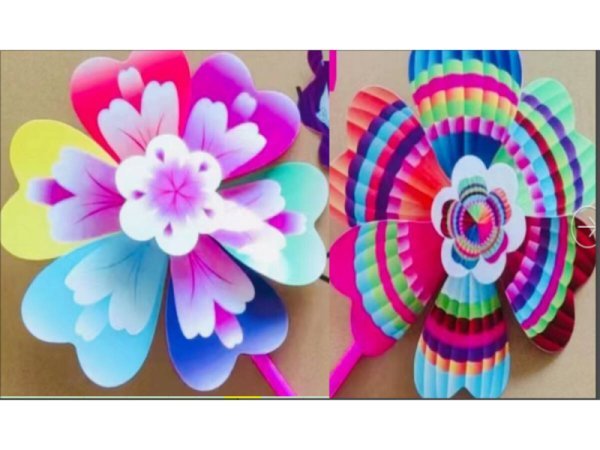 Ветерок "Цветок радуги" (23х42 см) (2 цвета микс,в пакете) ( Арт. ВТ-0694)