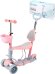 Самокат 3-х колесный 5 в 1 с ручкой розовый 56*27*56-76 см, светящиеся колёса (Арт. СМК-0378)