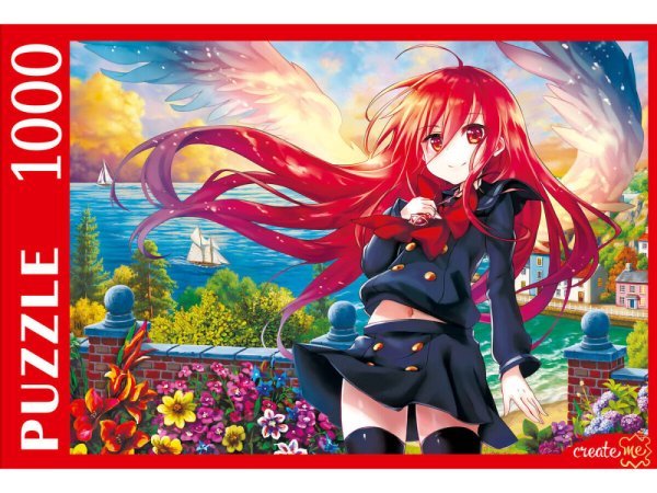 ПАЗЛЫ (Рыжий кот) ПАЗЛЫ 1000 элементов. ШТП1000-1474 КРАСИВАЯ АНИМЕ ДЕВУШКА