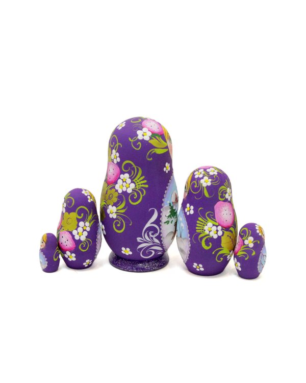 Матрешка Зимние забавы (фиолетовая) 5м 9см