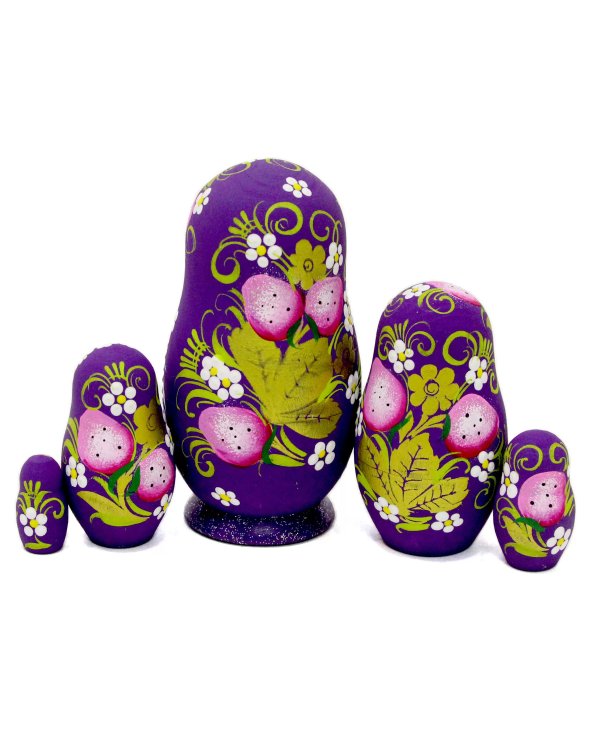 Матрешка Зимние забавы (фиолетовая) 5м 9см