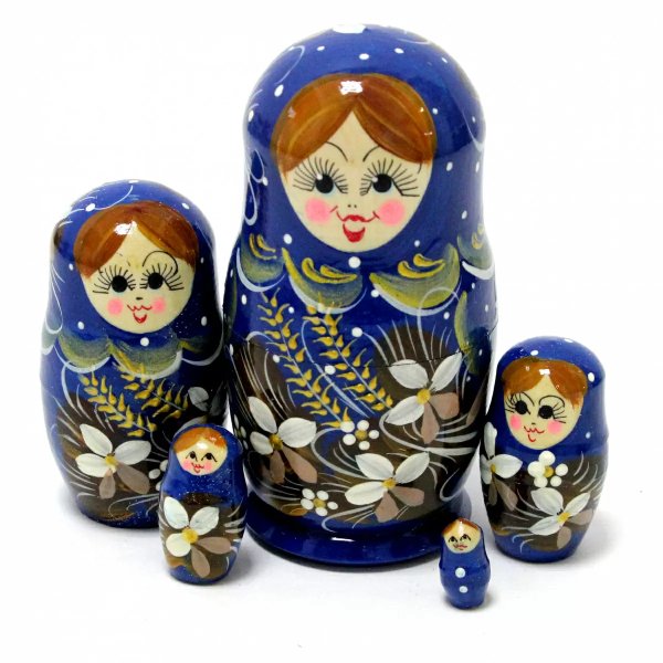 Матрешка Колосок малый (синяя) 5м 10 см