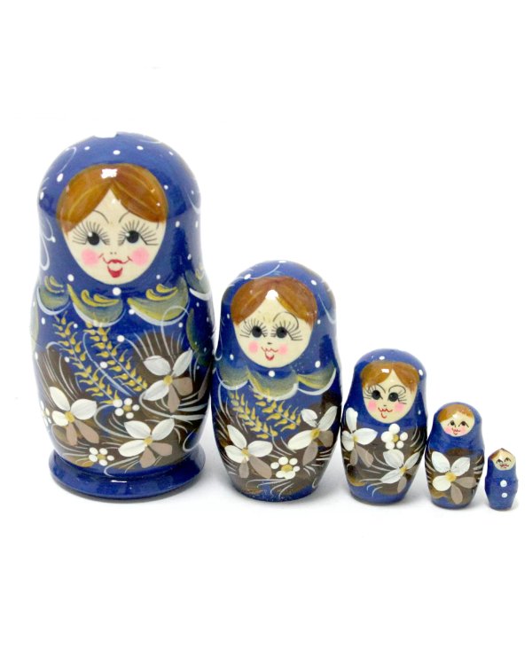 Матрешка Колосок малый (синяя) 5м 10 см